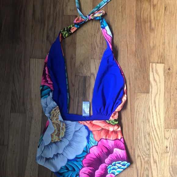 Mara Hoffman crossover reversible floral one piece - Picture 4 of 7